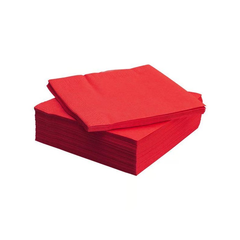 SERVIETTE PAPIER ROUGE红色餐巾纸 40×40 — 1800P/CT